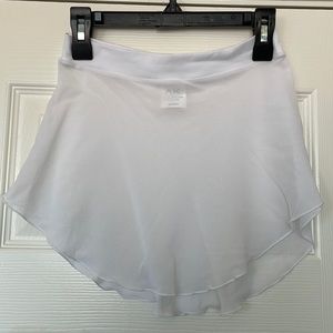 White AK Dancewear pull on dance skirt!